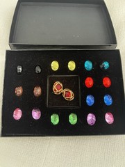 Joan Rivers Interchangeable Clip-On Earrings NOS 10 Cabochons 1990s–2000s