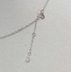 Sterling Silver Rock Quartz Crystal Cranberry Garnet Lavalier Pendant Necklace