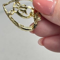 Vintage Gerry’s Heart Love Brooch Gold Tone Rhinestone Open Heart Signed Pin