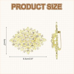 Vintage Crystal Rhinestone Brooch 2.6 Inch Bouquet Brooch Gold