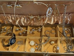 Vintage to Modern Gold Tone Mixed Costume Jewelry Lot Necklace Earrings Bracelet