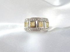 Victoria Wieck Sterling Silver 925 Channel Set Yellow CZ Ring Size 8