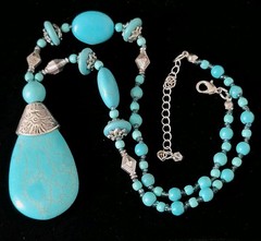 Pendant Necklace Vintage Southwestern Style 16″ Choker Necklace 2.4″ Pendant
