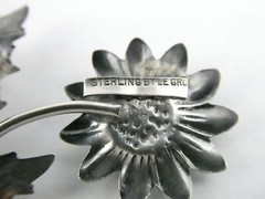 Vintage Byle Gro Sterling Silver Flowers Bouquet Brooch Pin 9.2g 3.5 Inches