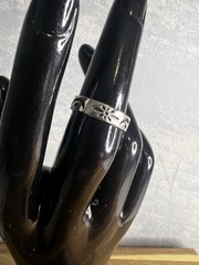 Vintage Silver Tone Moon And Stars Cutout Ring Size 5