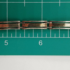 925 KI Two Tone Bar Link Bracelet 7in Unisex Sterling Silver 15g Vermeil Italy