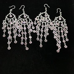 Vintage 925 Sterling Silver Pink Topaz Cubic Zirconia Earrings Stunning!