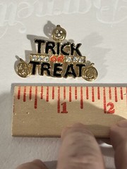 Lovely Trick or Treat Pumpkin Jack-O-Lantern Rhinestones Brooch Vintage 1980’s