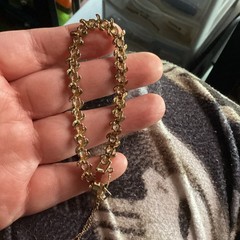 Vintage Gold Tone S Link Tennis Bracelet With Cubic Zirconias 7in