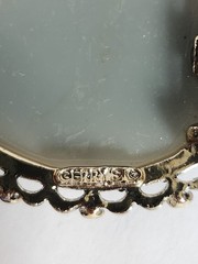 Gerry’s Large Blue Cameo Brooch Floral Pin Victorian Style Signed