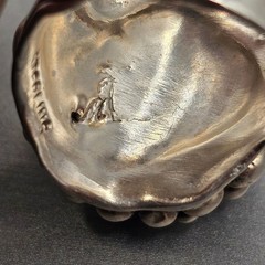 Vintage Masha Archer Sterling Silver Pink Mabe Pearl Ring Size 7 Brutalist