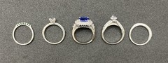 ✨Lot Of 5 Vintage To Now Beautiful Gemstone Estate Rings, All Size 8✨