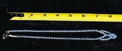Vintage KARU Blue Rhinestone V Design Silver Tone Choker Necklace Signed 17”