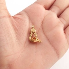 1 PC Pave Diamond Lobsters Over Yellow Gold – Double Sided Diamond Clasp 21mmx10