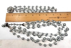 Signed MIRIAM HASKELL Multi-Strand Faux Pearl Necklace and Matching Bracelet