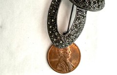 Necklace Bracelet Brooch Lot Beads Rhinestones Dark Gray Black 3 Pieces VTG