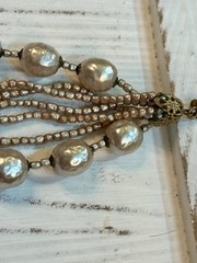 Vintage MIRIAM HASKELL Faux Baroque +Seed Pearl Multi Strand Necklace Signed WOW