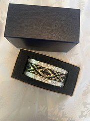 Montana Silversmiths Silver, Black and Gold Vintage Cuff Bracelet
