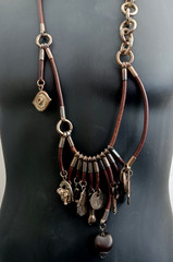 UNOde50 Rare Boho Leather Charm Necklace Statement Talismans Spiritual Unisex