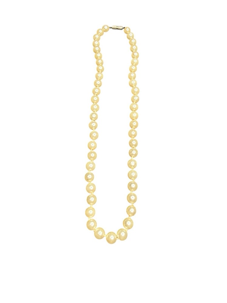 Vtg Faux Pearl Necklace 8.5in Classic Bridal Retro Costume Jewelry Off White