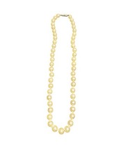 Vtg Faux Pearl Necklace 8.5in Classic Bridal Retro Costume Jewelry Off White