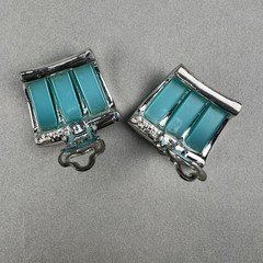Vintage Moonglow Thermoset Necklace Earrings Blue CHAREL q3z