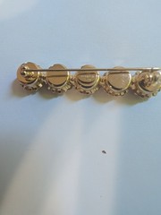 Vintage Les Bernard Goldtone Brooch with 5 Orange Stones