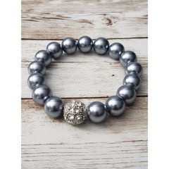 Vintage Stretch Bracelet / Bangle – Chunky Metallic Sky Blue