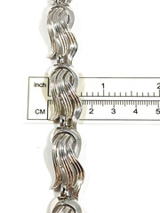 Trifari Signed Silver Collar Necklace ~ Wave Design ~ 16 inches