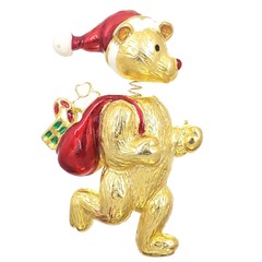 Vintage Mint Vero Santa Bubble Head Bear Brooch