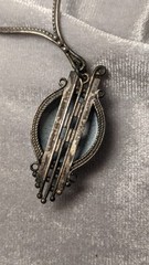 Vintage Soviet Necklace, Floral Rostov Finift Pendant, USSR Jewelry