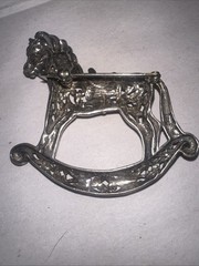 Jezlaine Rocking Horse Brooch sterling silver 925