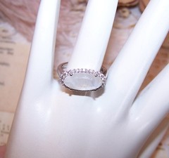MCGI Sterling Silver Moonstone Quartz Zircon Ring – Size 5.75
