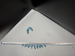 Necklace & Clip On Earrings Set Aqua Blue Rhinestone Fringe Style VTG 17” 50-60s
