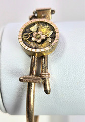 Antique Victorian Bracelet Etruscan Revival Bypass Gold Filled 5.5 In. Expands