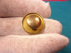 FANCY VTG ANTIQUE ROSE GOLD FILLED “D” COLLAR STUD BUTTON WITH “DWB”? MONOGRAM