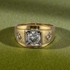 Vintage Circa 1950s–1960s 14K Yellow Gold 0.80ct Old European Cut Diamond Ring