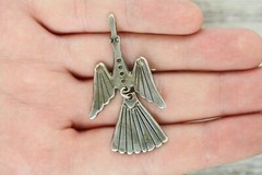 OLD PAWN INDIAN CAST BIRD DANGLES MOVES STERLING SILVER 925 BROOCH PIN