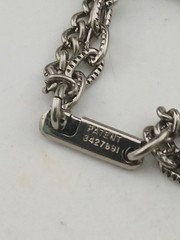 1960 CELEBRITY antiqued silver-tone 2 chains floral filigree pendant necklace