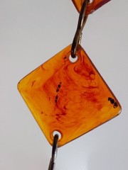 Vintage 1950’s/1960’s Bakelite Tortiose Shell NECKLACE 36″ 14 Amber Pendants