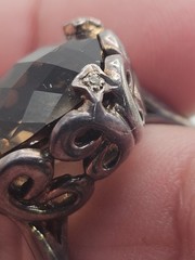 Vintage Sterling Silver Smoky Quartz Crystal Ring Size 7