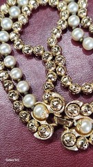 Trifari Triple Strand Trifarium Gold/Pearl Necklace Choker MCM EUC