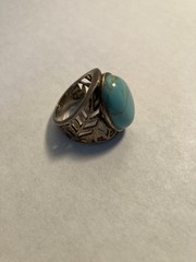 Vintage Heirloom Turquoise 925 Silver Ring SIZE 7 with Free Shipping