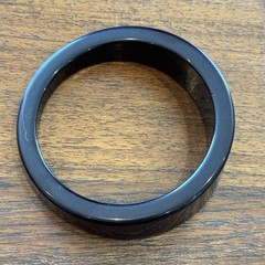 Vintage Asymmetrical Bangle Black Resin Modernist