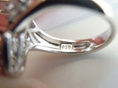 Vintage Sterling Silver 925 CZ Large Antique Style Ring Size 6