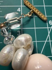 Stunning Antique Baroque Multi Real Pearl And Crystal Glass Beads Necklace Heavy