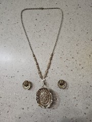West Germany Vintage Brooch and Earrings Set