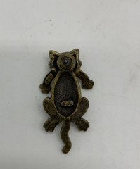 Vintage 1960s SIGNED JJ Jonette 3D CAT moveable head BROOCH PIN