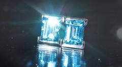 14k white gold earrings 3.00ct blue topaz stud vintage handmade 3.4gr N2540C