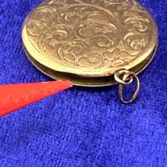 Vintage SKM Co. Gold Filled Locket Pendant Circle Engraved READ